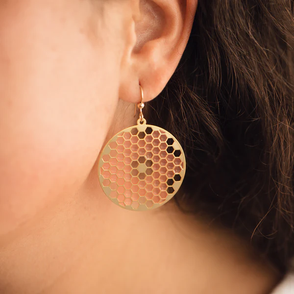 Flower Tile Round Translucent Drop Earrings