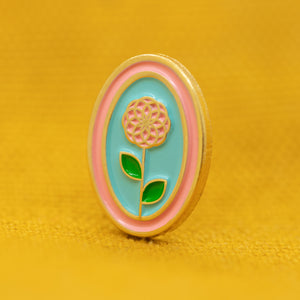 Flower Oval Pin
