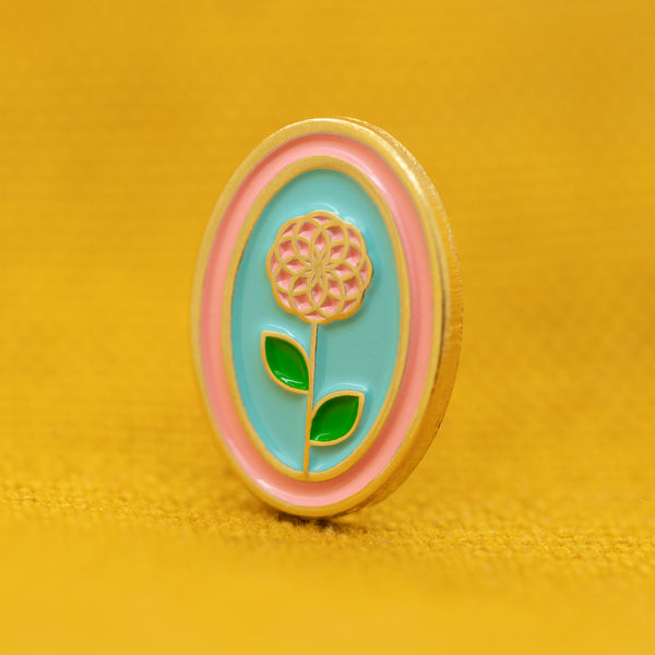 Flower Oval Pin