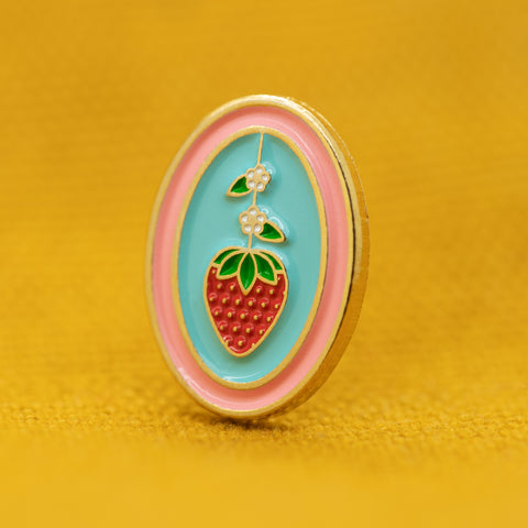 Strawberry Oval Pin