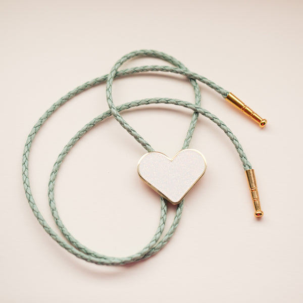 Glitter Heart Bolo Tie