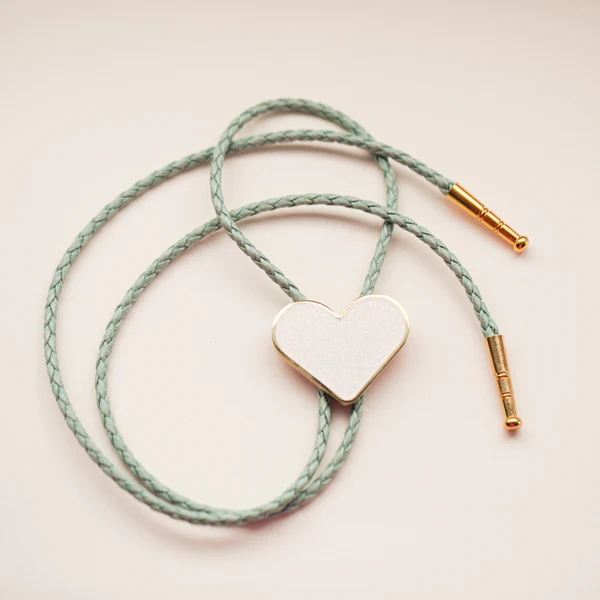 Glitter Heart Bolo Tie