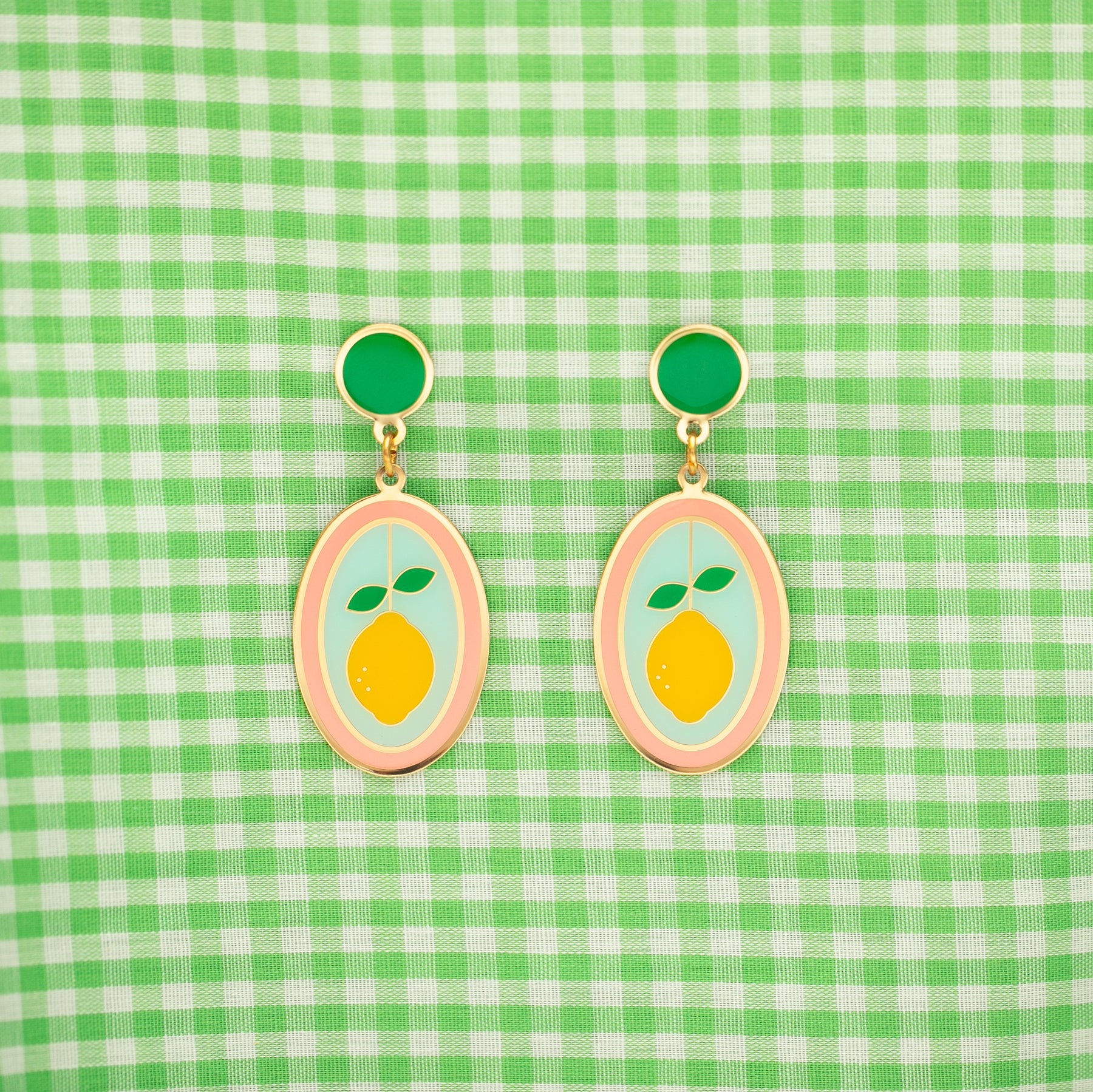 Lemon Oval Earrings