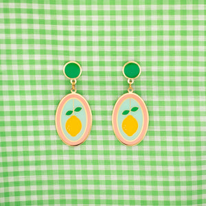 Lemon Oval Earrings