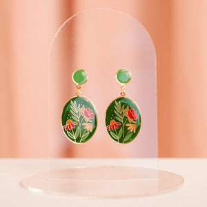 Floral Oval Earrings with Marisol Ortega