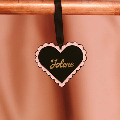 Custom Engraved Ornament - Scalloped Heart