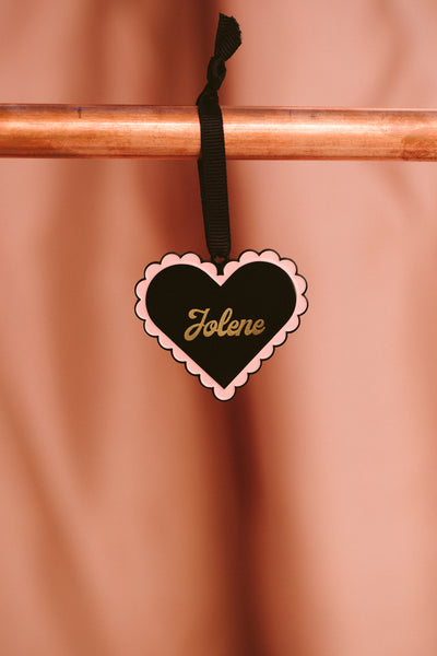 Custom Engraved Ornament - Scalloped Heart