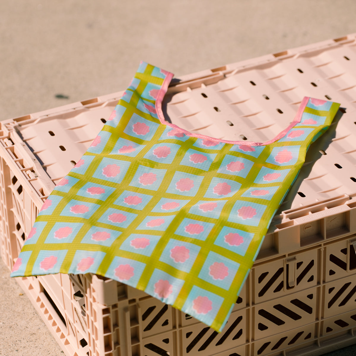 Tuck Tote Bag - Daisy Grid