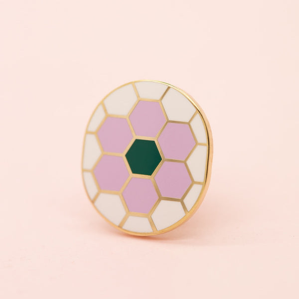 Hex Tile Flower Pin