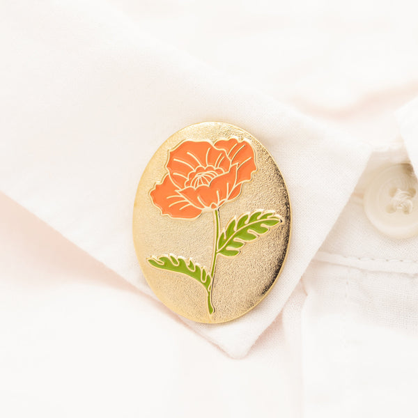 California Poppy Pin