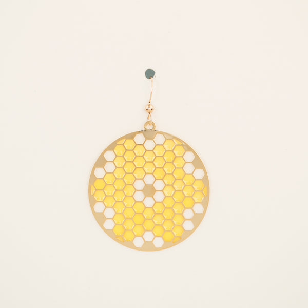 Flower Tile Round Translucent Drop Earrings