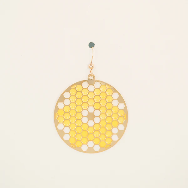 Flower Tile Round Translucent Drop Earrings